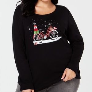 NWT Karen Scott Plus Size Cotton Holiday T-Shirt